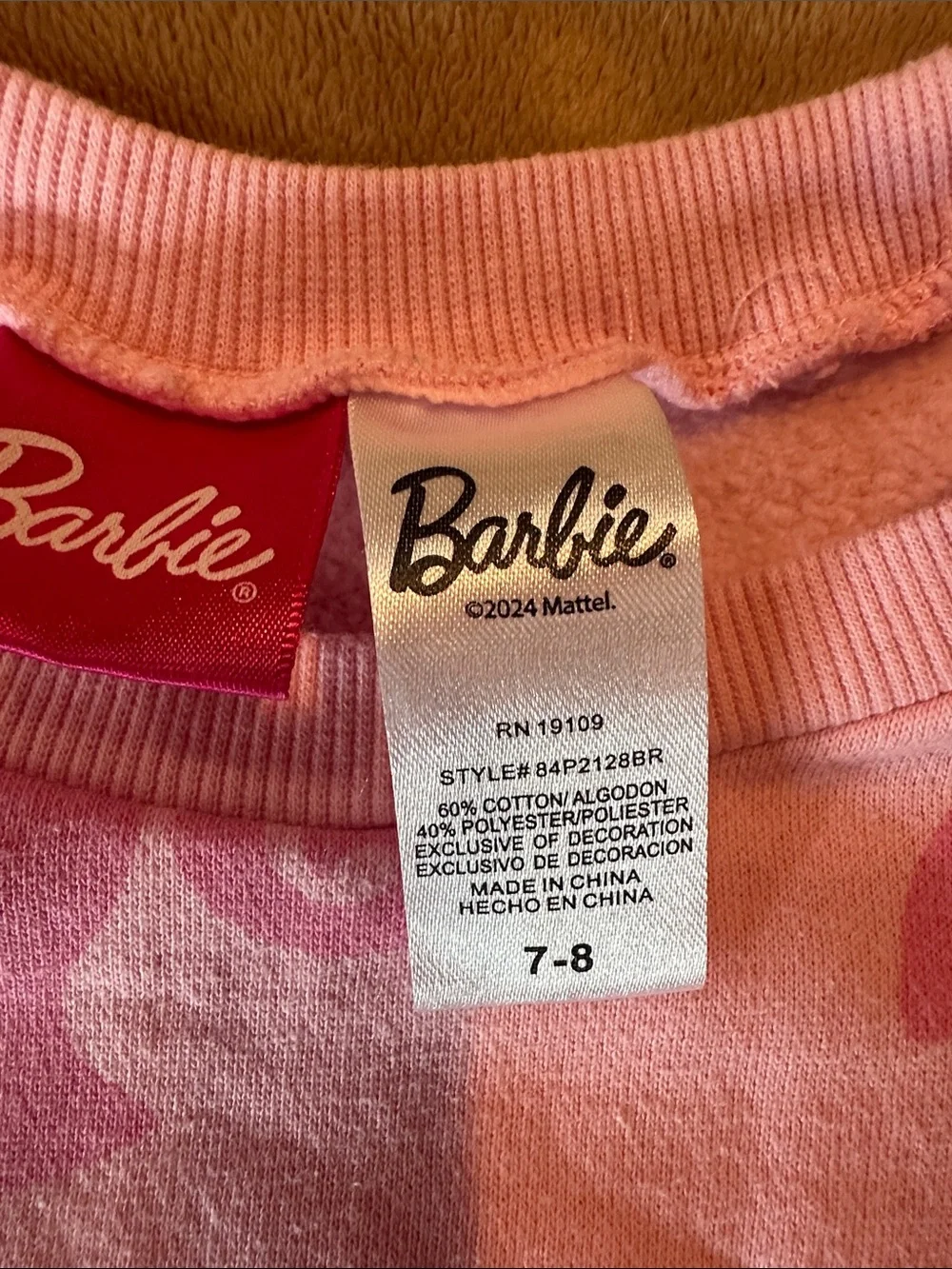 Barbie Pink Logo Allover Print Pajama Set